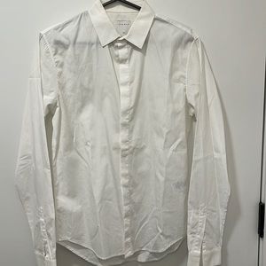 Sandro white cotton button down shirt - like new!